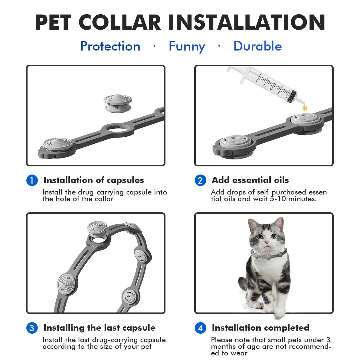 Coleira Repelente de Pulgas e Mosquitos para Pets