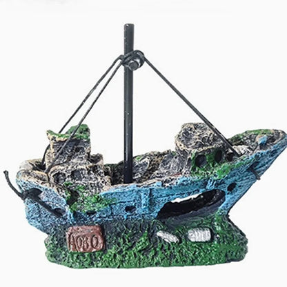 Decoração de Aquário – Barco Afundado