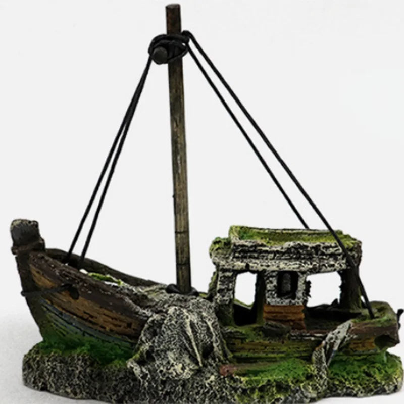 Decoração de Aquário – Barco Afundado