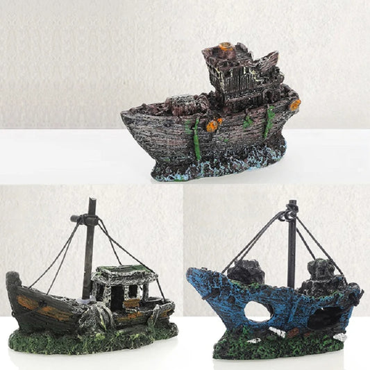Decoração de Aquário – Barco Afundado