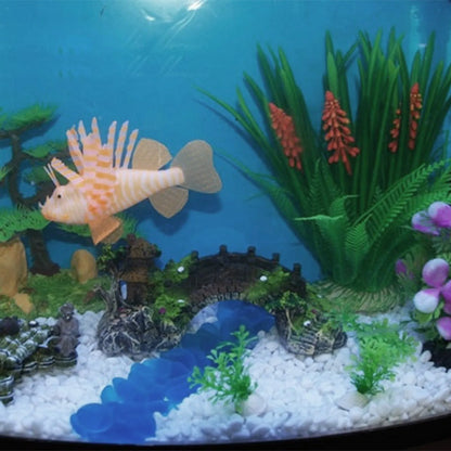 Decoração de Aquário Ponte com Árvore e Pavilhão